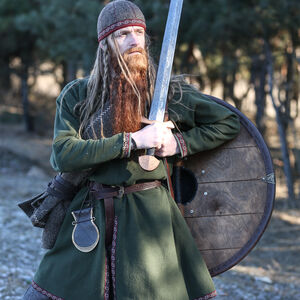 Tunique Viking d'Hiver en Laine avec Passement et Accents « Sigfus le Bouclier »
