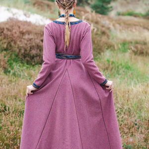 Tunique Viking en laine avec bordure en cuir «Solveig la Fille de Konung» édition limitée
