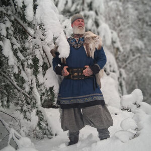 Tunique Viking en Lin Brodée « Ingvar le Jarl »