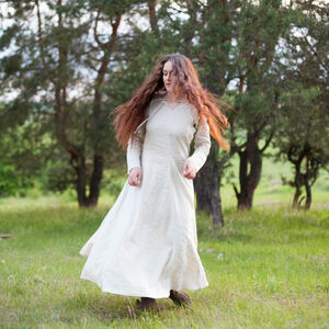 Vente de Chemise en lin, sous-vêtement viking « Eydis la Danseuse du printemps » | Taille 0 | Naturel