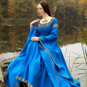 Vente de Surstock de Robe médiévale en lin « Dame du Lac »