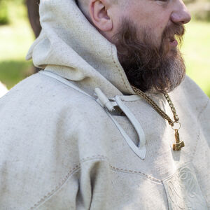 Veste du costume viking en toile et cuir « Olaf le Brise-tempête »