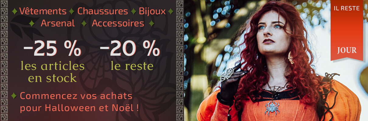 Commencez vos achats pour Halloween et Noël ! Il reste 7 jours. -25 % les articles en stock, -20 % le reste