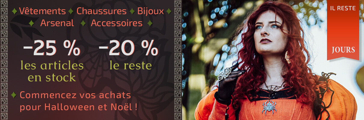 Commencez vos achats pour Halloween et Noël ! Il reste 7 jours. -25 % les articles en stock, -20 % le reste