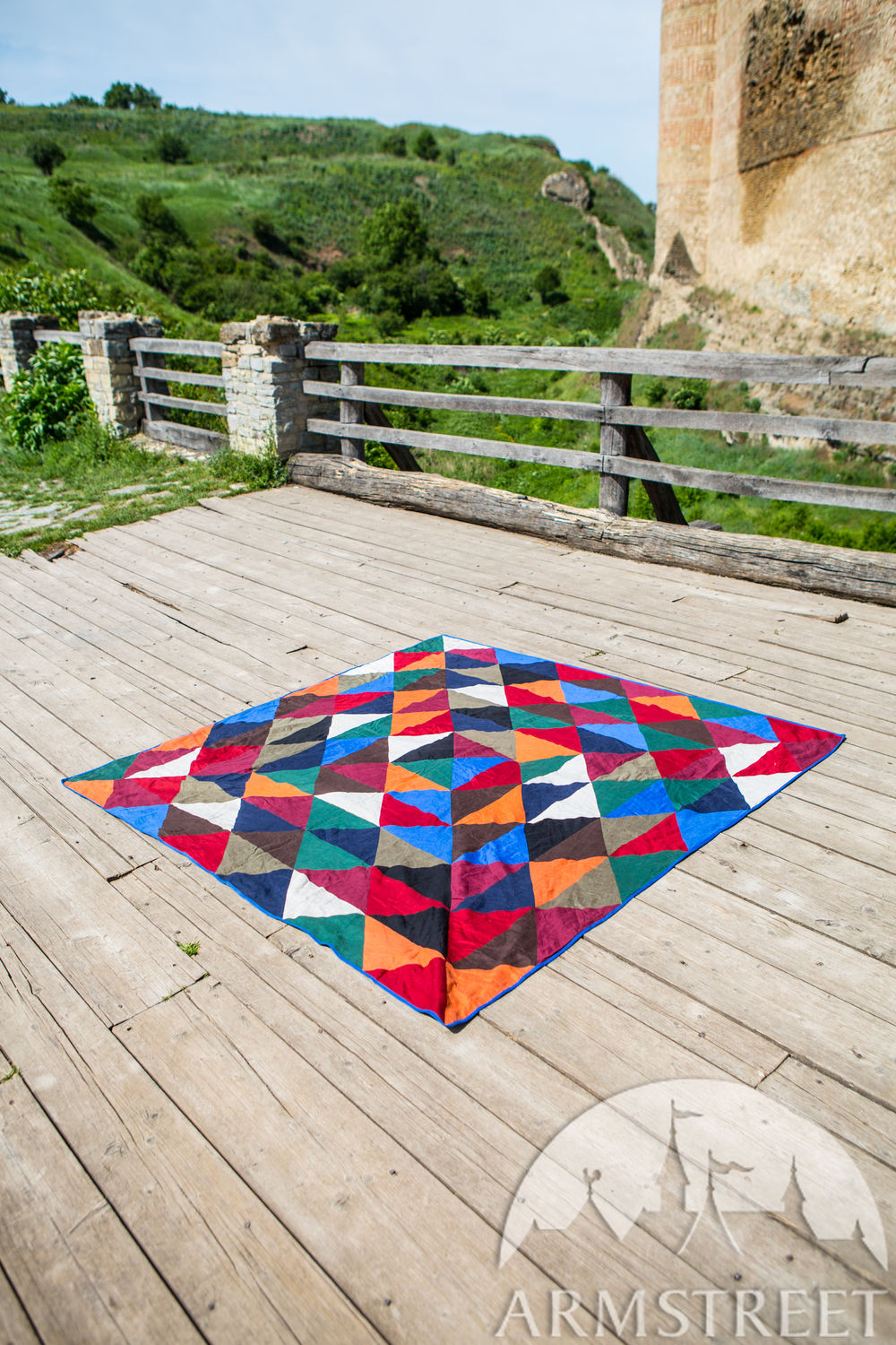 Couverture en patchwork faite de lin et coton