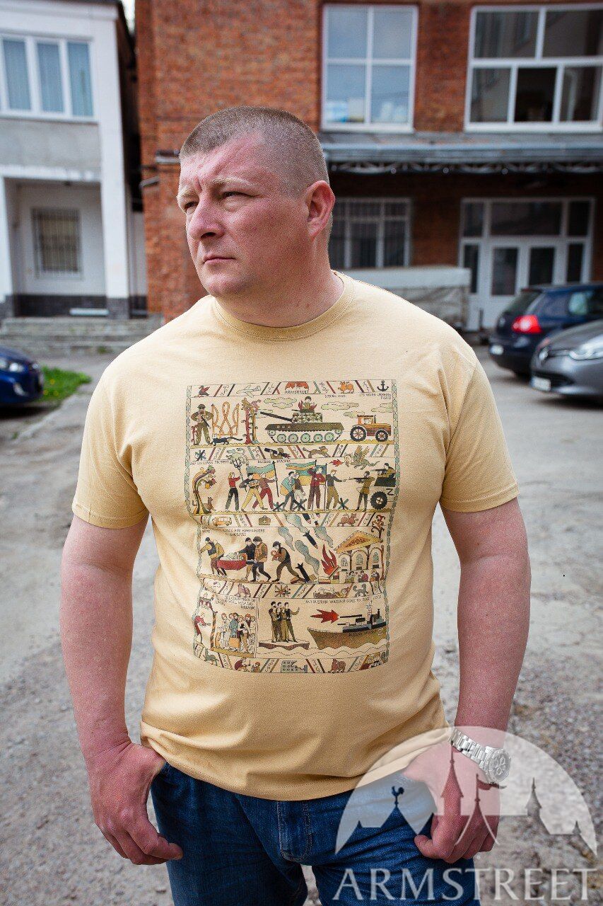 T-shirt en coton "Tapisserie de Guerre" souvenir de guerre ukrainienne