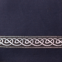 Coton bleu avec passement celtique argente